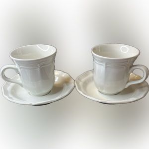 Mikasa Coffee Tea‎ Cups Mugs French Countryside F9000 2 cups/2 saucers
